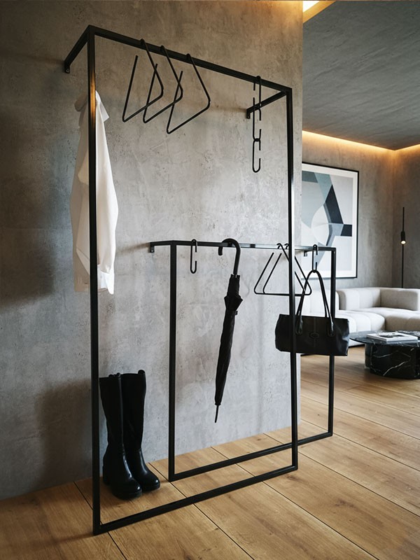Kleiderständer Industriedesign Metall schwarz