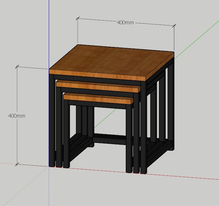 3D Planung 3er Set Beistelltische