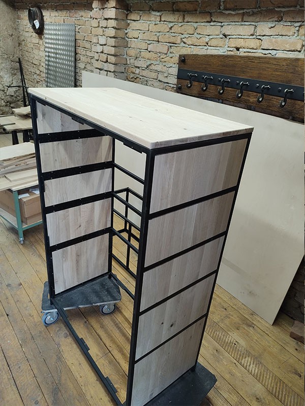 Hochschrank Kommode Säulenregal Schrankelement Industriedesign 4