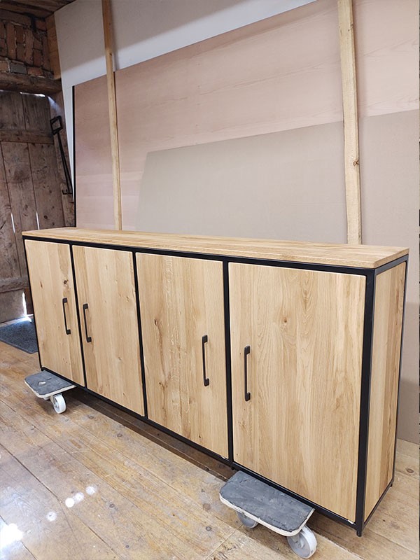 Hochschrank Kommode Säulenregal Schrankelement Industriedesign 8