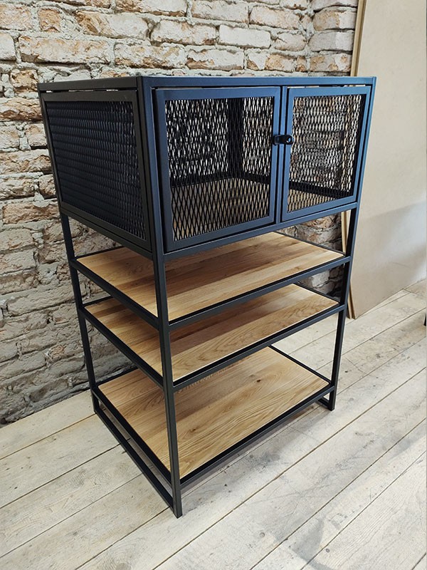 Regal Schrank mit Gittertüren