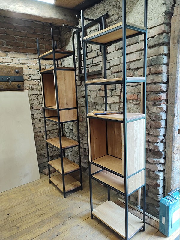 Hochschrank Kommode Säulenregal Schrankelement Industriedesign 6