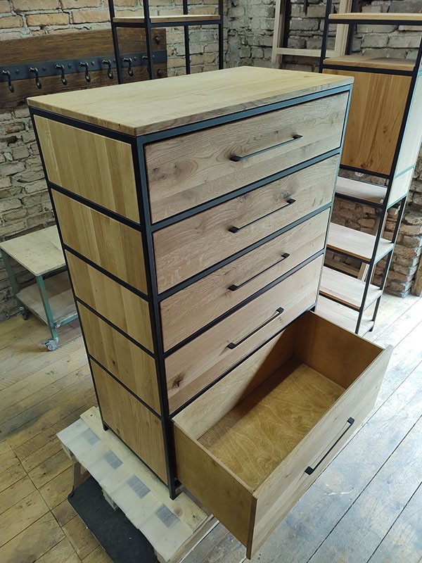 Hochschrank Kommode Säulenregal Schrankelement Industriedesign 4