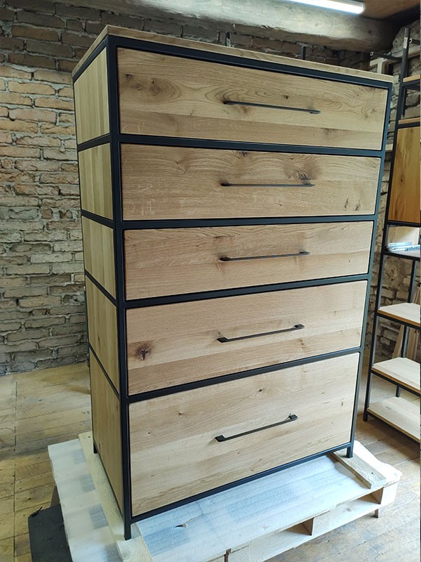 Hochschrank Kommode Säulenregal Schrankelement Industriedesign 3