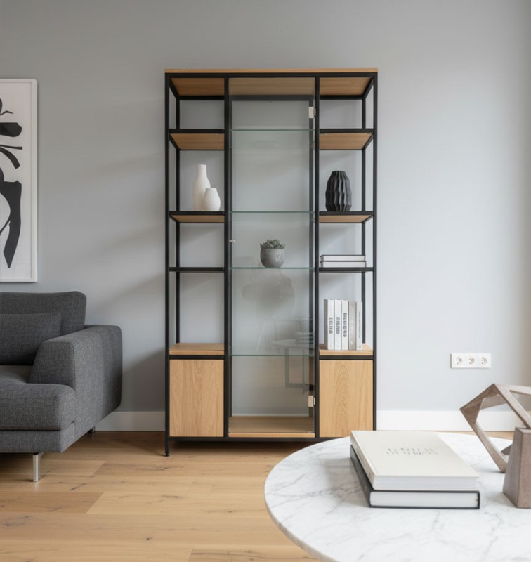 Elegante Vitrine im Industriedesign