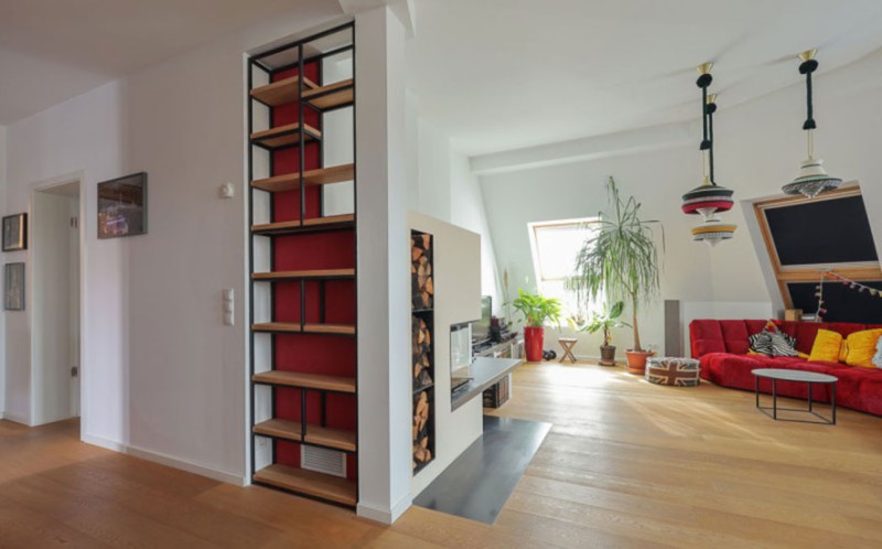 Einbauregal Wohnzimmerregal Industriedesign