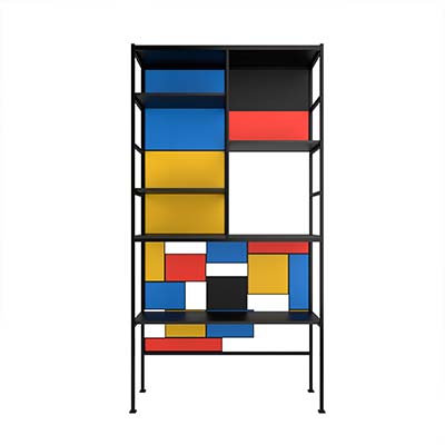 Mondrian Regal Raumteiler Buecherregal