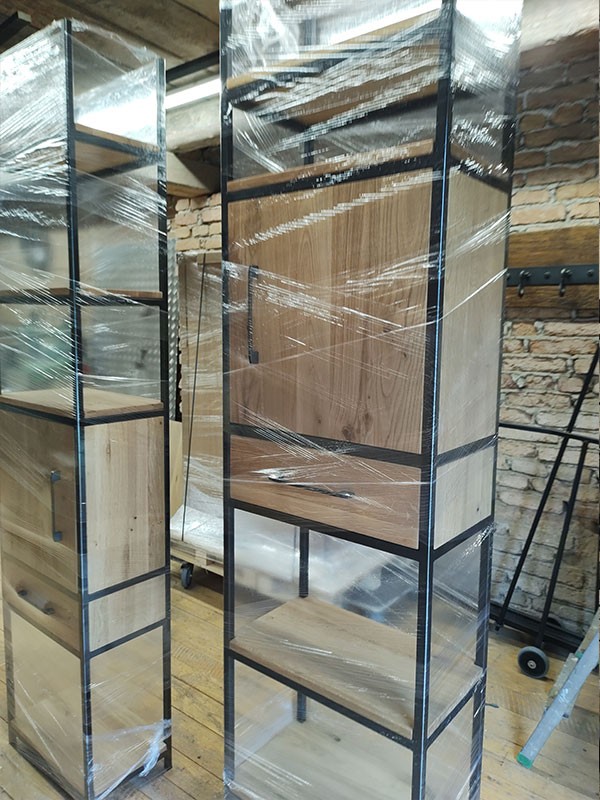 Hochschrank Kommode Säulenregal Schrankelement Industriedesign 7