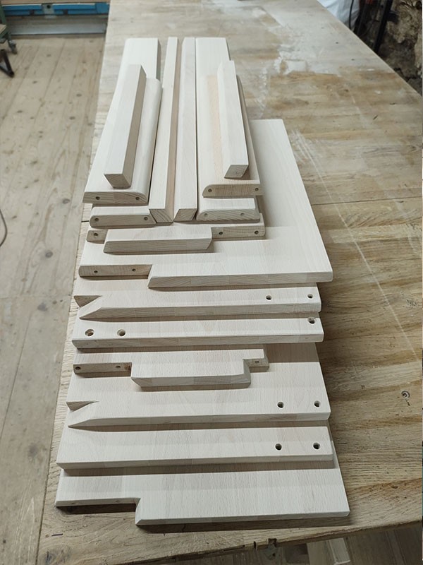 Holzbauteile für Schallplattenständer