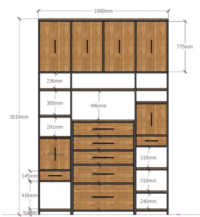 Hochschrank Kommode Säulenregal Schrankelement Industriedesign 2